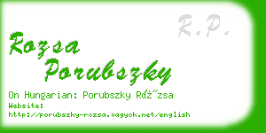 rozsa porubszky business card